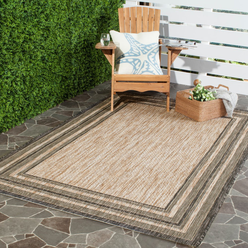 Alcott Hill Rockbridge Natural/Black Indoor/Outdoor Area Rug & Reviews